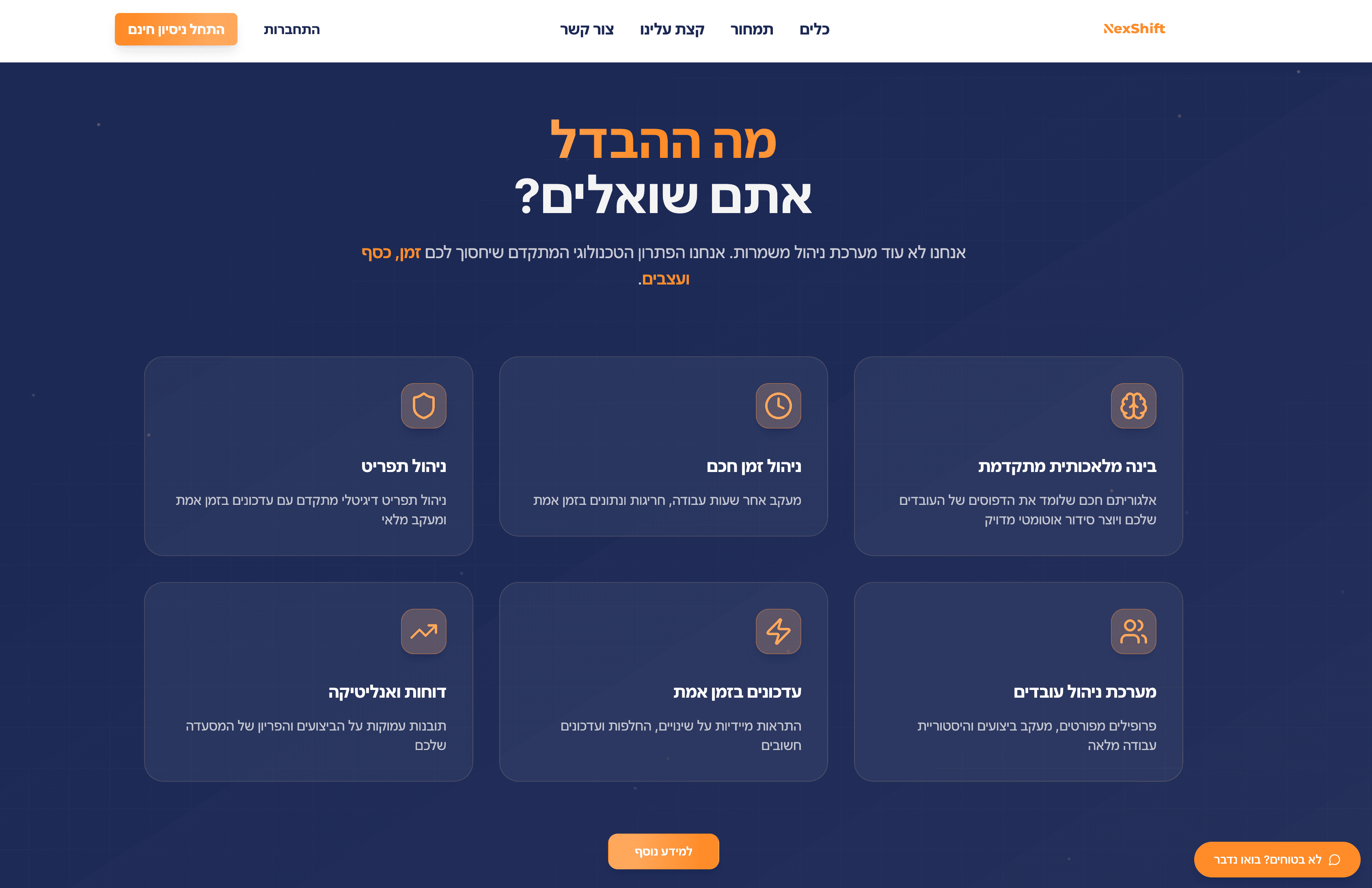 NexShift - מערכת ניהול משמרות